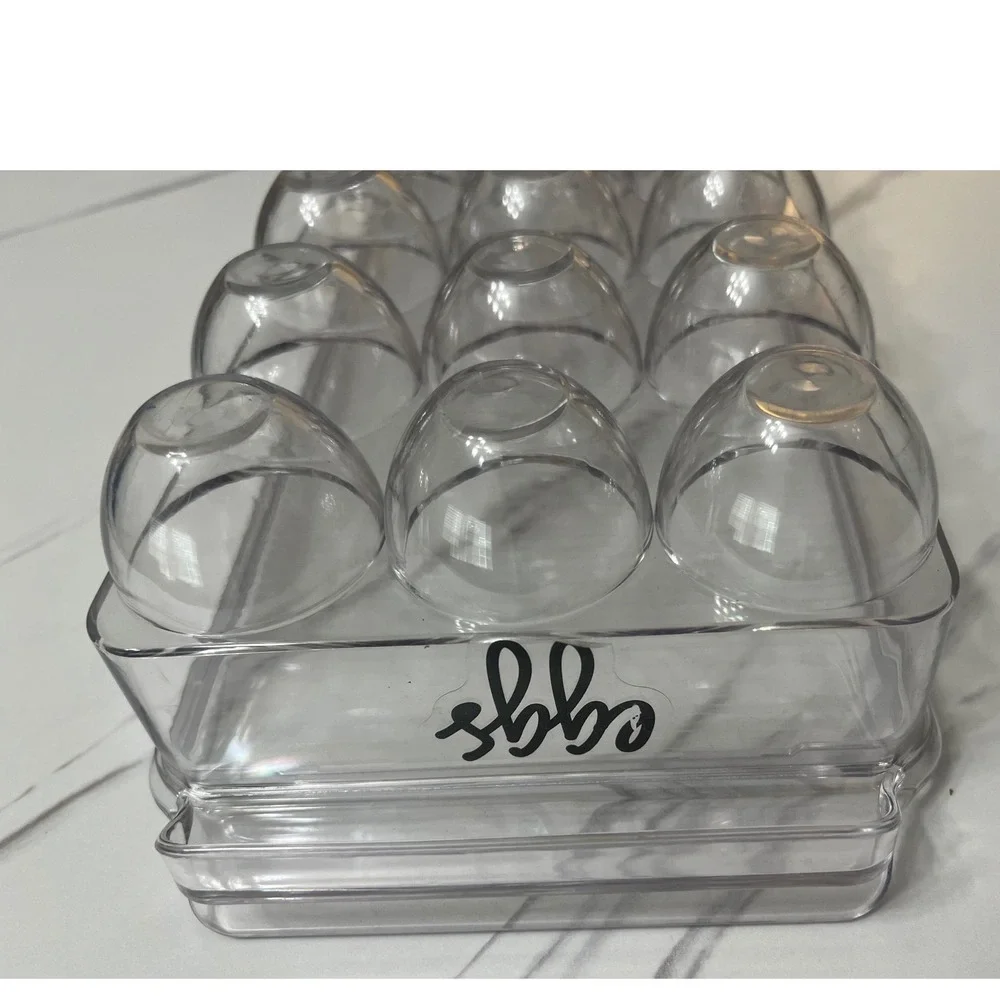 Clear Acrylic 21 Slot Egg Storage Container with Stackable Lid and Handle